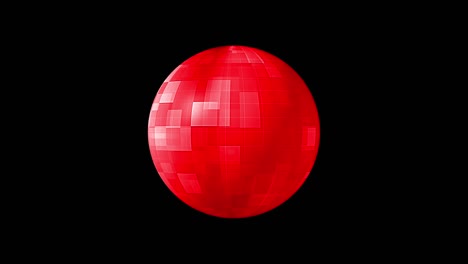 4k 3d abstract red futuristic technolog sphere ball effect element isolate with alpha channel quicktime prores 444 seamless looping. animation creative fancy modern digital techno orb rotate.