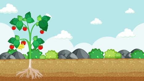 diagrama de lapso de tiempo del crecimiento de la planta y de la parte de la flor