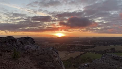 sunset timelapse from mountaintop - mount barker, adelaide hills