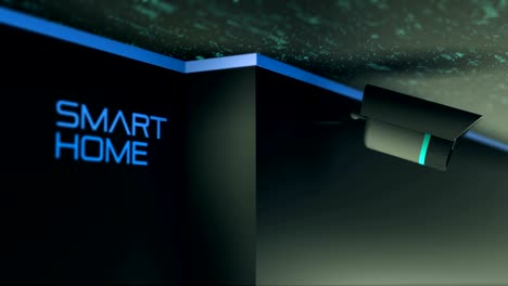 security camera and smart home. internet of things 3d video animation.