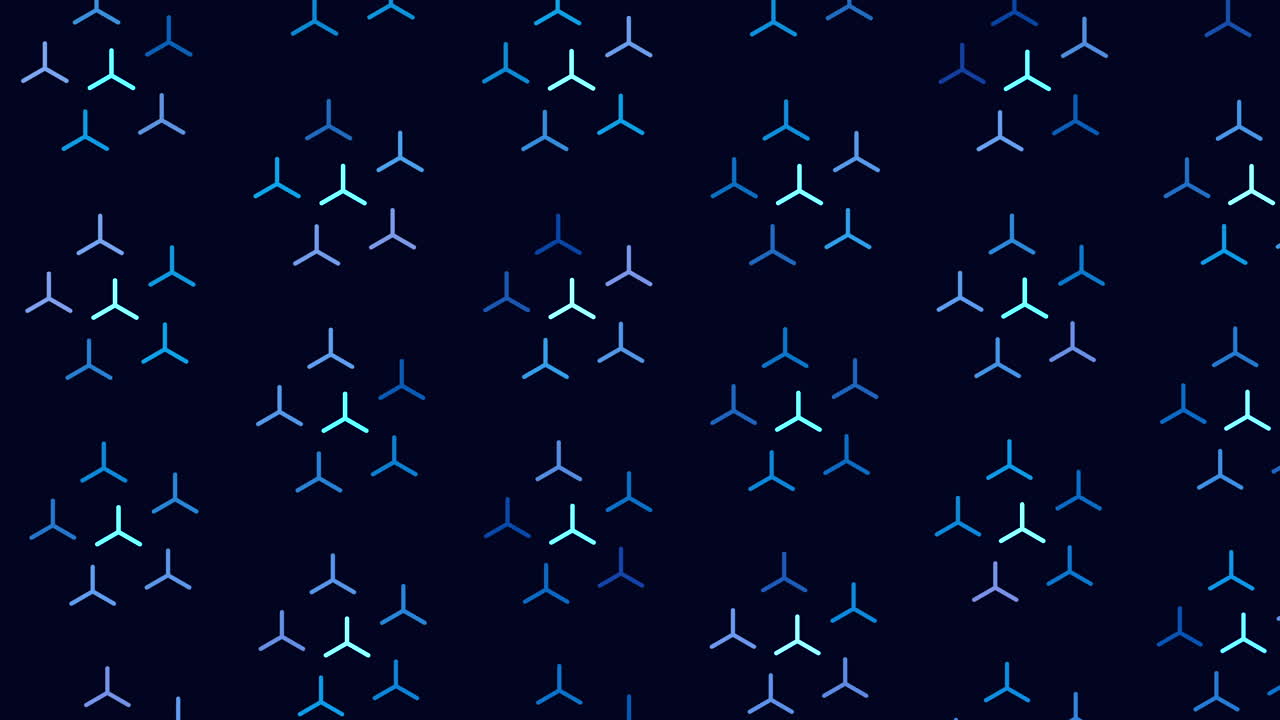 Geometric triangular pattern in blue and purple on black background