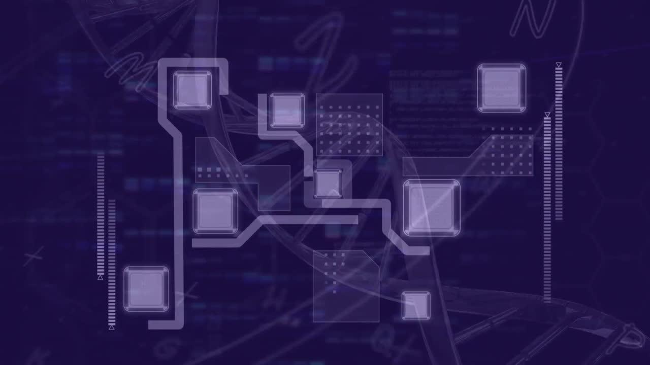 animation der datenverarbeitung und des verbindungsnetzes