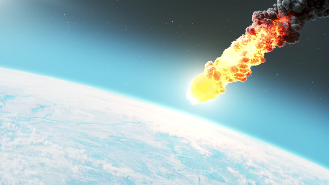 simulación de impacto de un asteroide