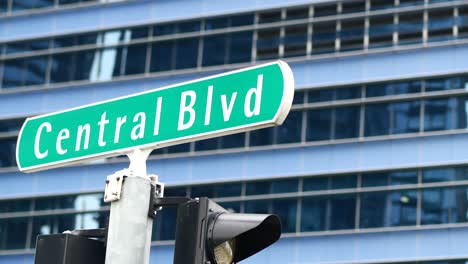 central boulevard street sign in a city