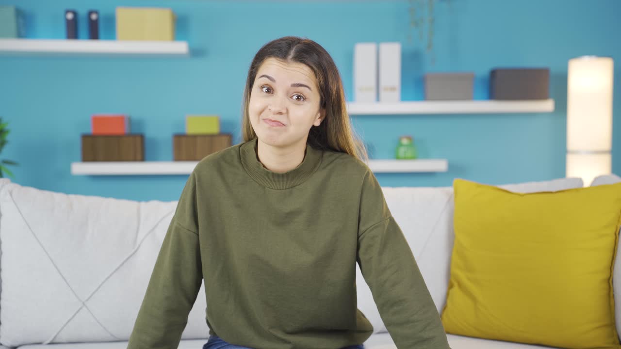 Portrait of young girl approving and accepting. Listening to news and announcements.