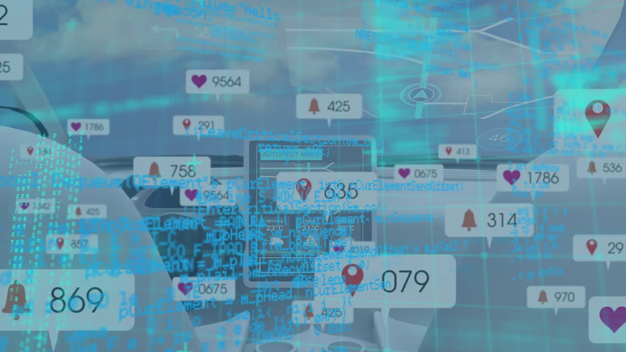 데이터 처리 및 미디어 아이콘의 애니메이션