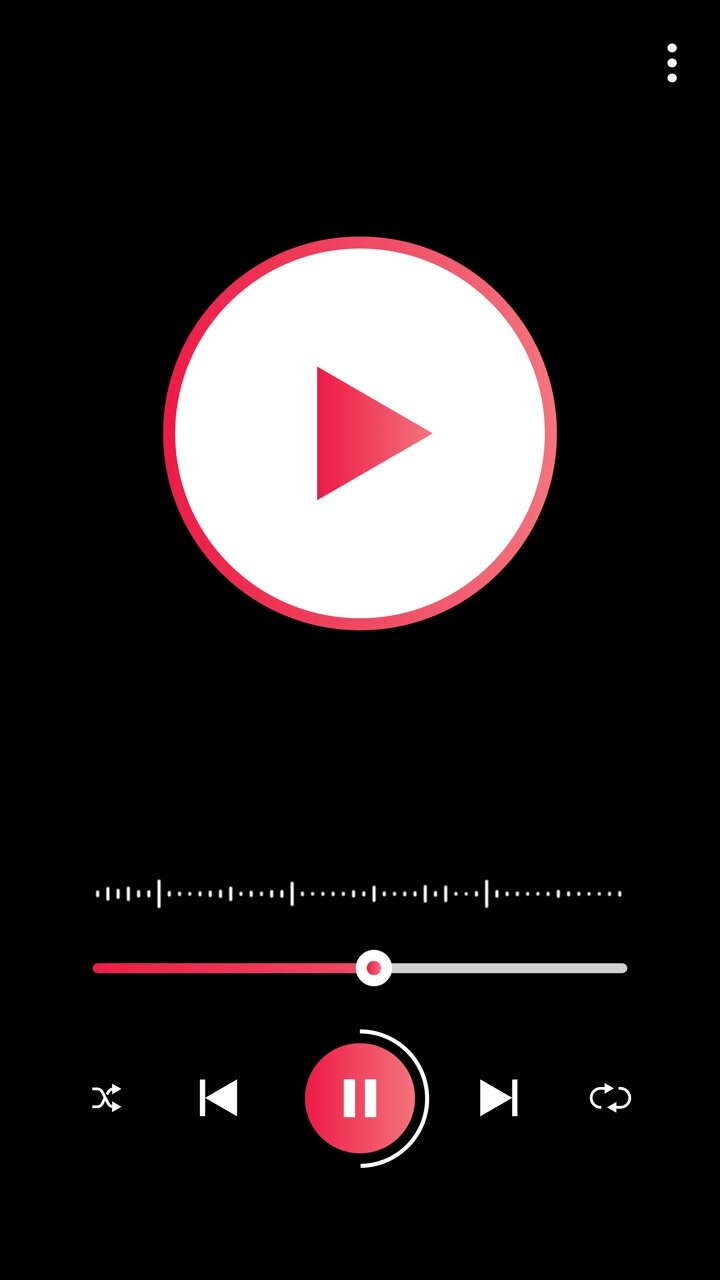 Animated Music Player Interface with Playback Controls and Waveform