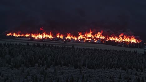 nighttime wildfire destroys houses