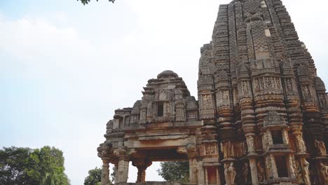 pan shot of ancient hindu kadwaya temples in ashoknagar of madhya pradesh india