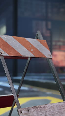 close up of a construction barrier