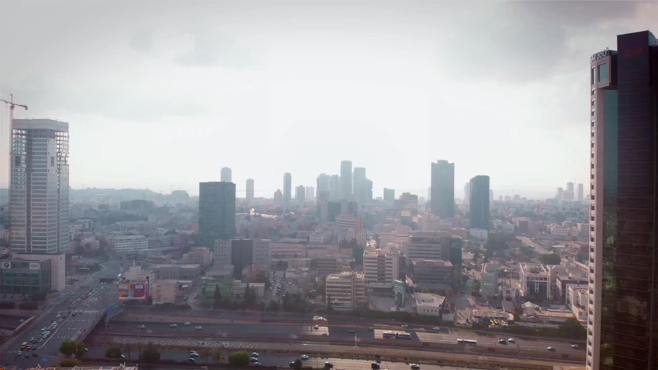 vista aérea del horizonte de la ciudad de tel aviv