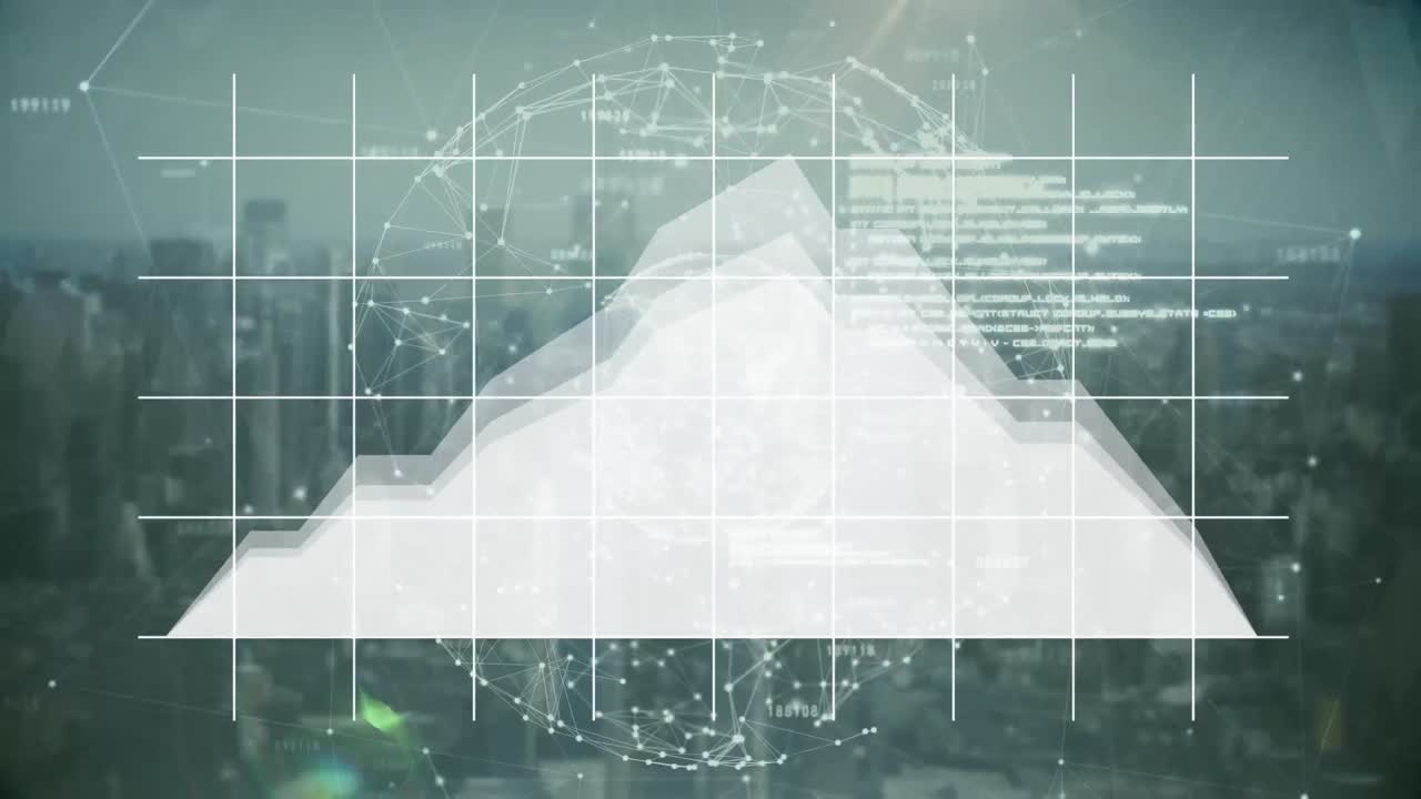 데이터 연결과 디지털 세계로 둘러싸인 주식 가격을 움직입니다.