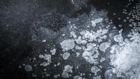bubbles and particles mixing together in a dynamic macro shot, abstract textures