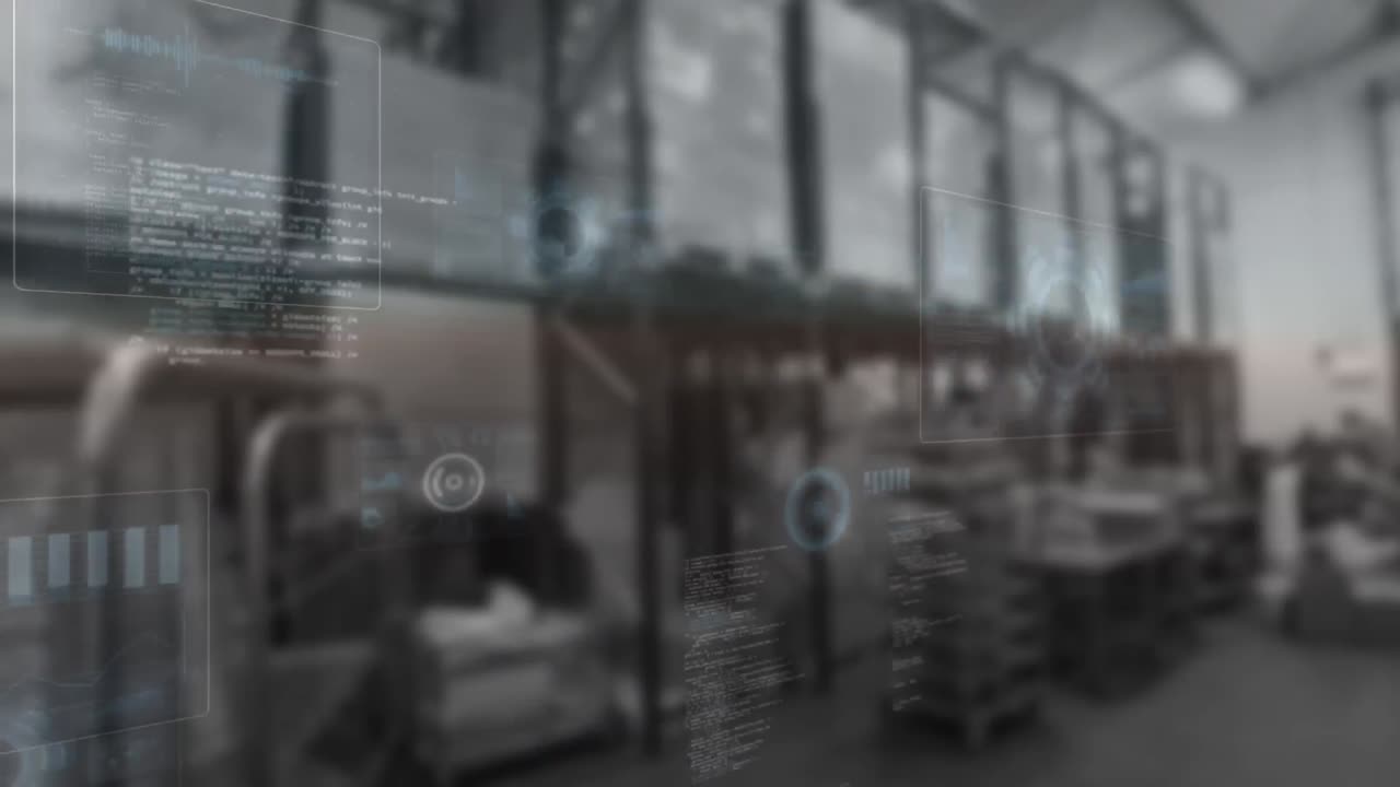 Animation of data processing over warehouse