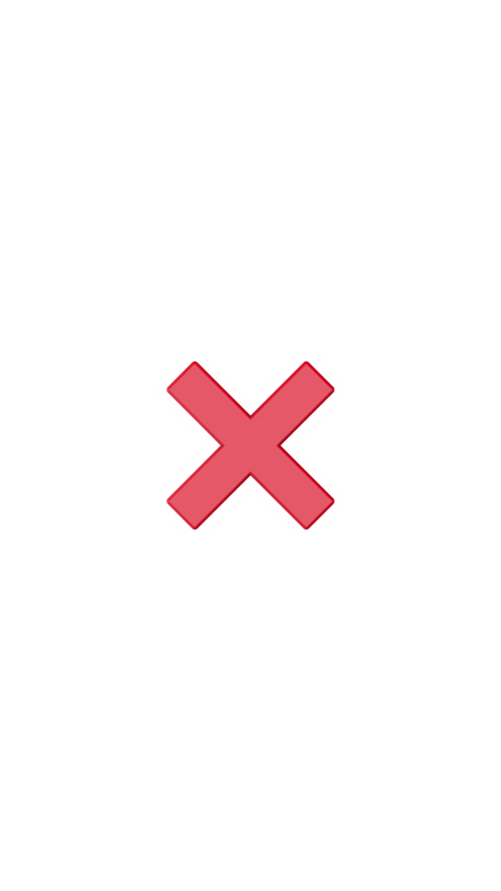 Red cross error icon background with clean white space and bold wrong mark symbol perfect for app