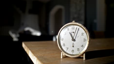 old clock on table