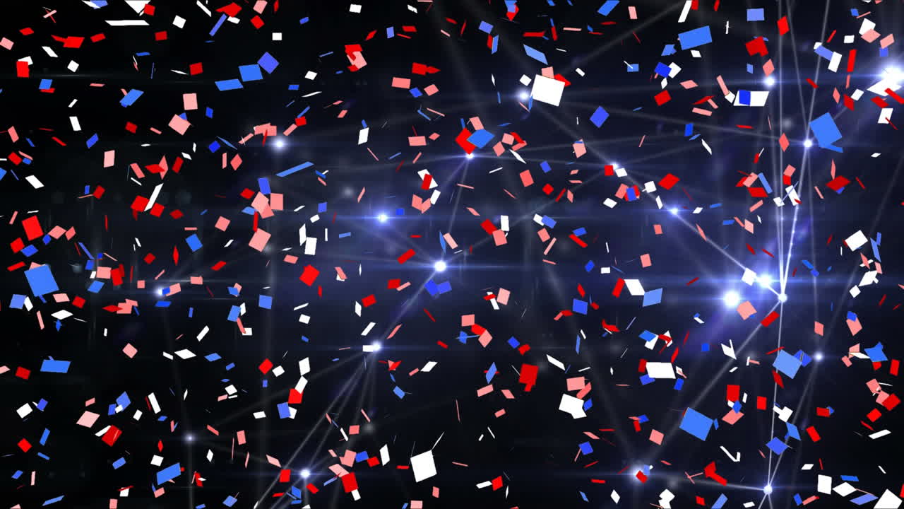 다채로운 콘페티와 반 ⁇ 이는 불빛