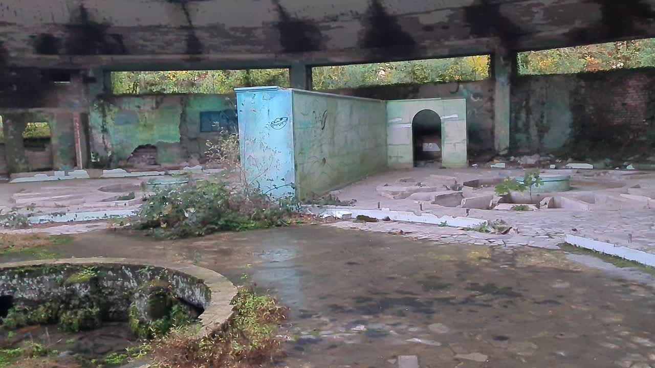 old and abandoned sanatorium in Georgia Tskaltubo city built during soviet times