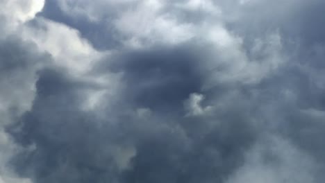 4k dark cumulonimbus clouds in the sky during thunderstorm