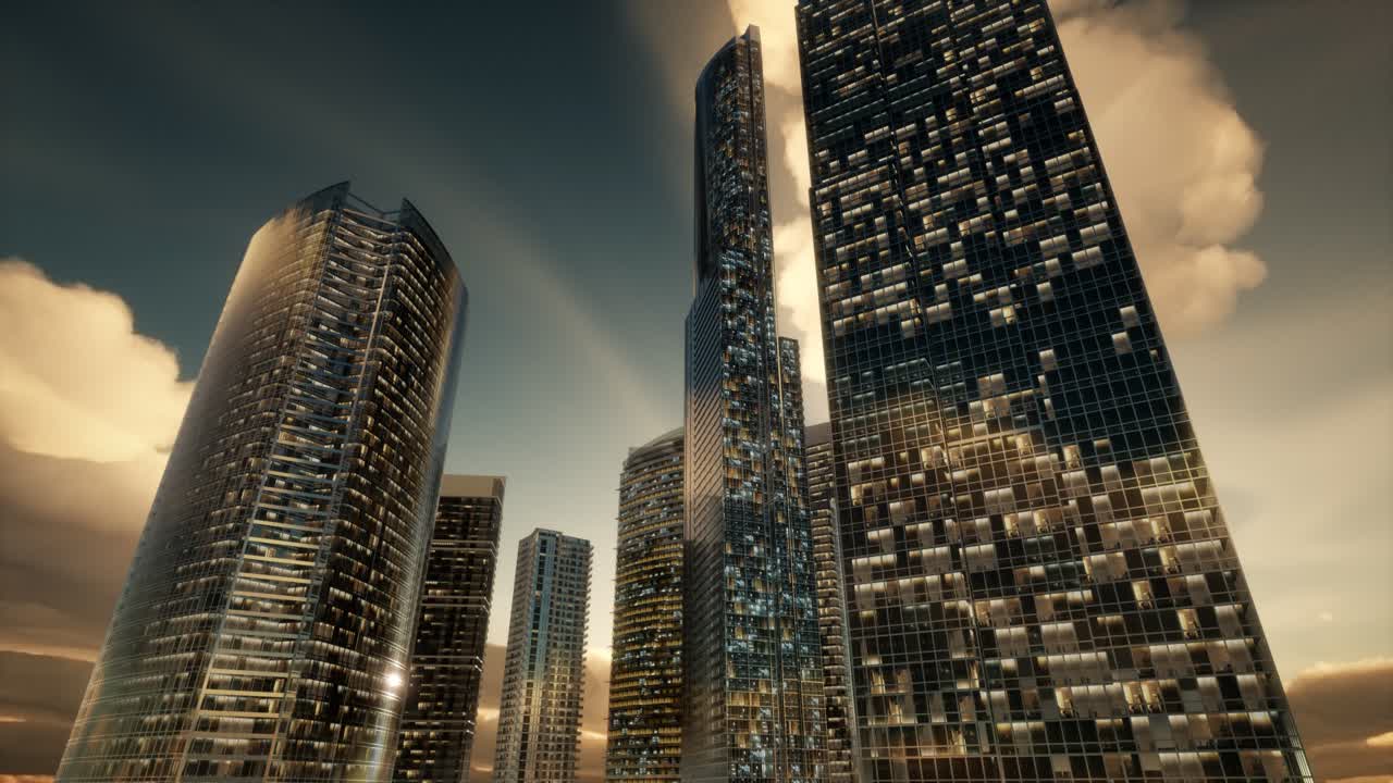 rascacielos o edificios modernos en la ciudad