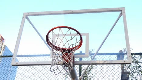 basketball hoop on outdoor court