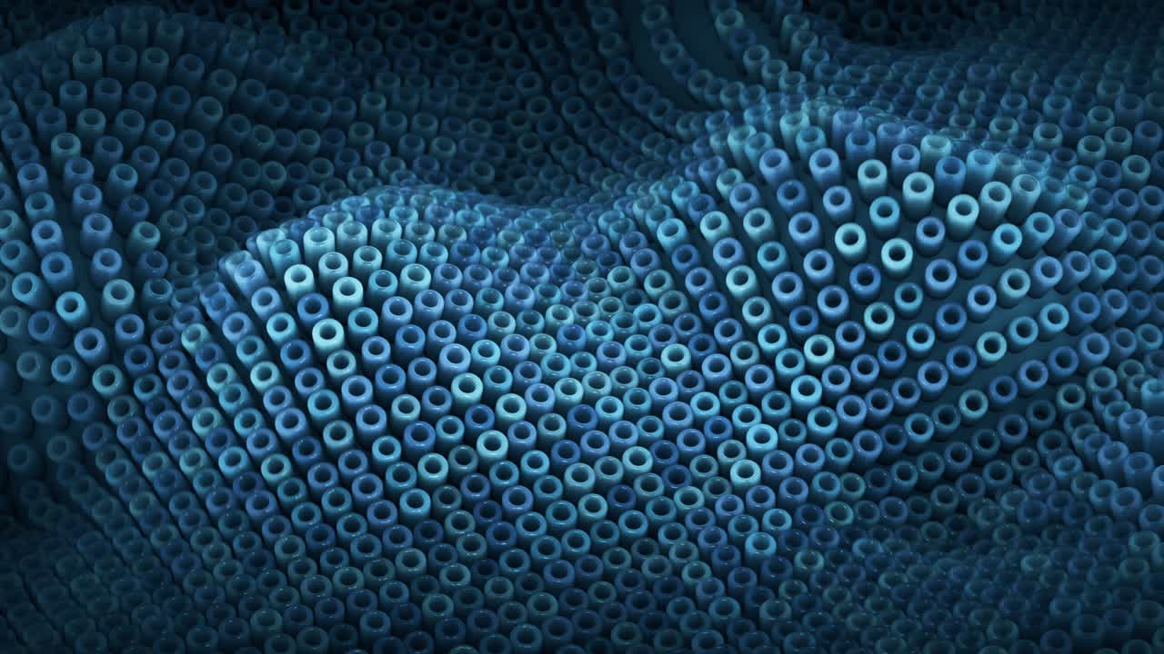 기하학적 모양과 함께 파란색 추상적인 배경 원활한 루프 3d 렌더링 애니메이션