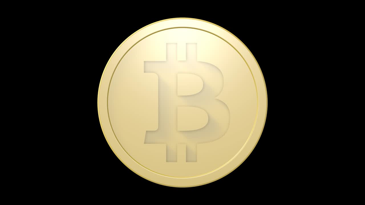 Bitcoin sign on golden coin