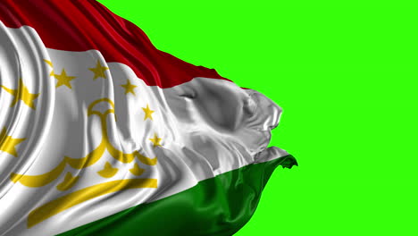 flag of tajikistan on green screen background