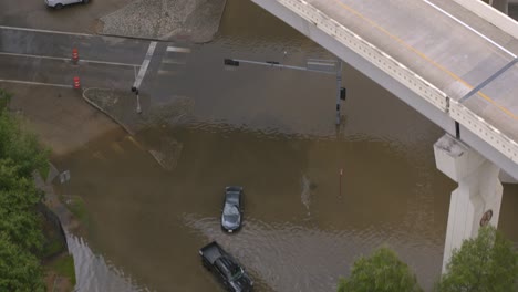 Birds-eye-view-of-Hurricane-Beryl-cause-major-flooding-in-Houston,-Texas