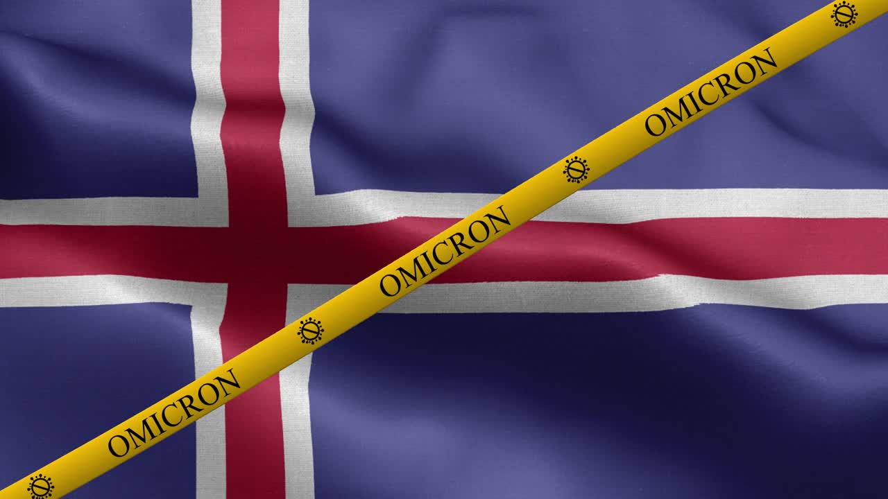 아이슬란드 발에 오미크론 변종과 금지 줄무 - 아이슬란드의 발