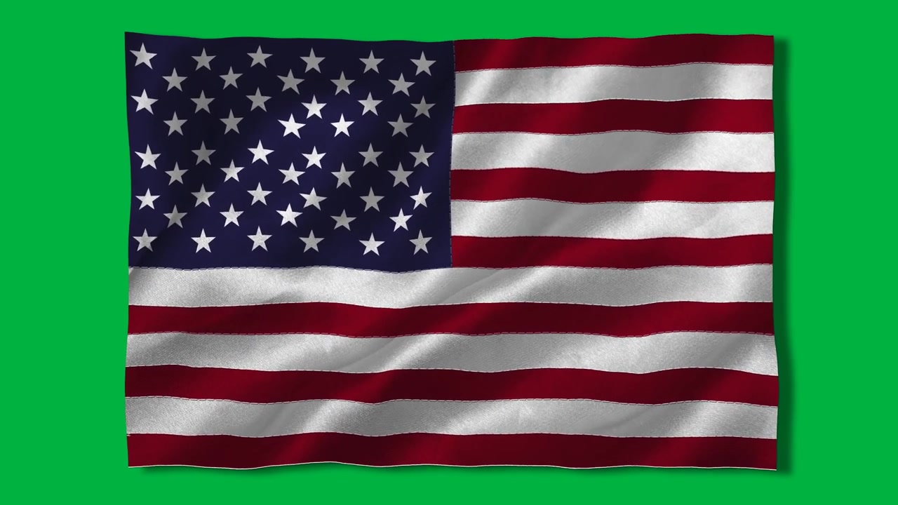 Animation af et vajende amerikansk flag på sort baggrund.