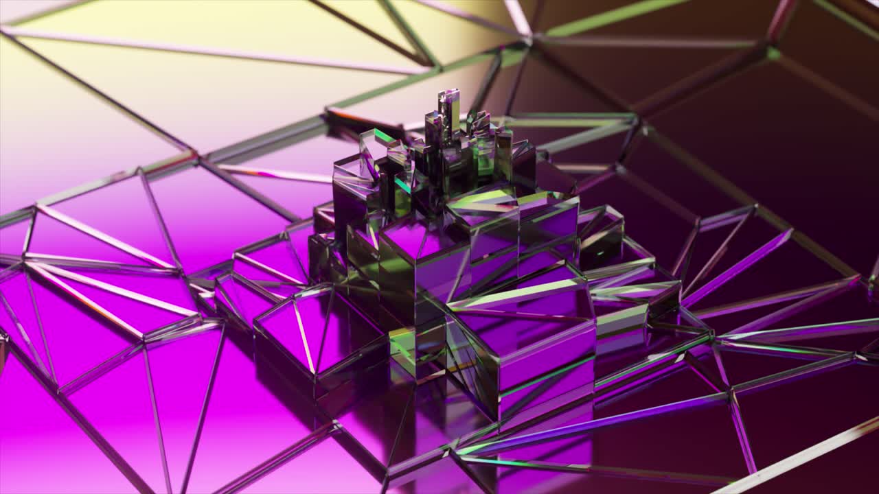 paisaje urbano abstracto de formas geométricas entrelazadas