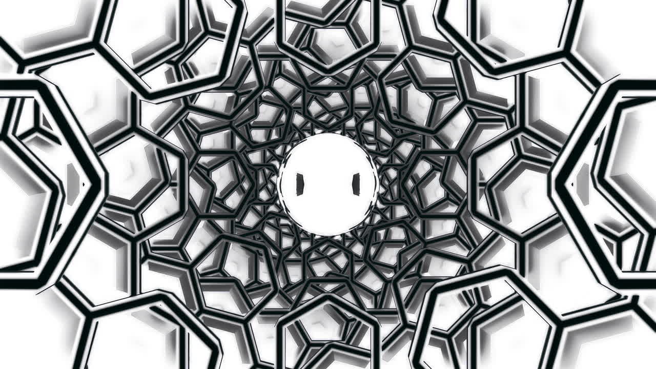 Tunnel astratto geometrico esagonale