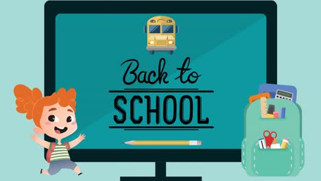 Animation-of-back-to-school-text-on-green-background