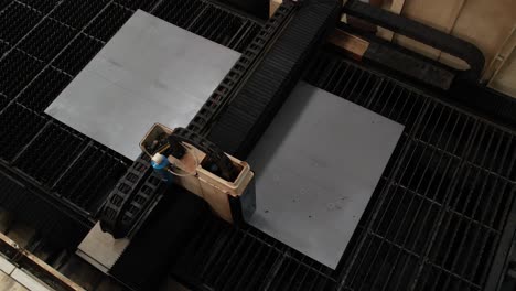 the factory 3d concept is a robotic assembly line that operates automatically and produces high-tech, cutting-edge steel for industrial conveyors used in welding, building, and construction