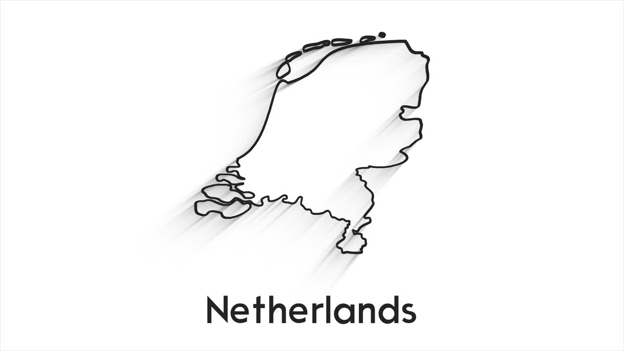 네덜란드 지도는 지역별로 소개됩니다. 4k 애니메이션 네덜란드 지도 소개 배경에는 국가가 하나씩 나타나고 사라지고 카메라 움직임이 있습니다.