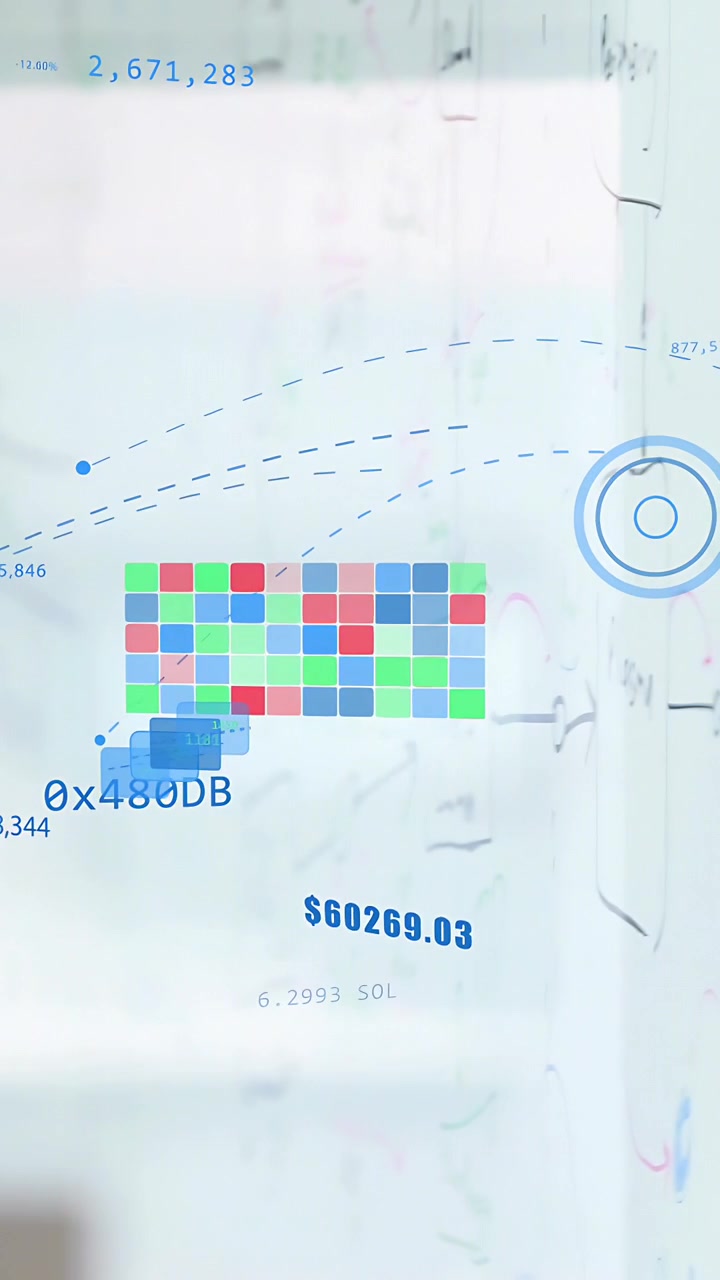 Vertical video: Analyst hand entering, HUD showing 0x480DB $60269