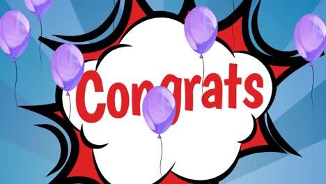 Animation-of-congrats-text-over-balloons-on-blue-background