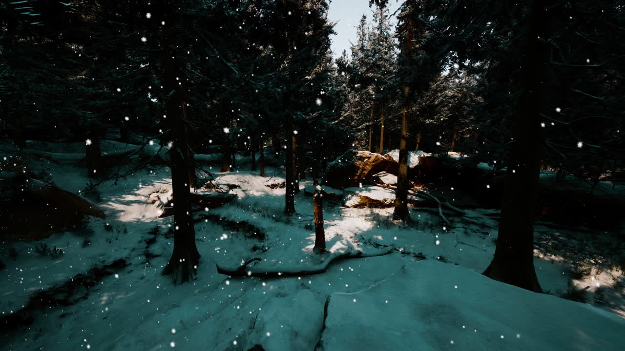 bosque nevado en invierno