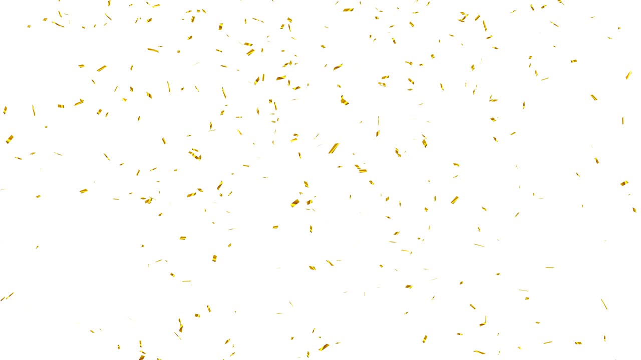 el confeti dorado cayendo.