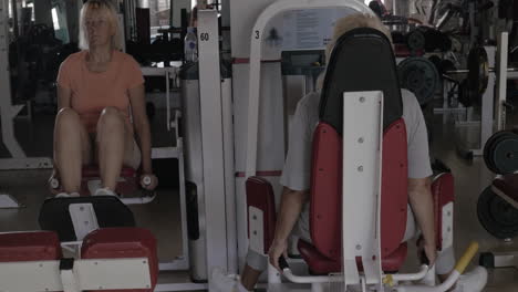 senior women exercising in fitness centre