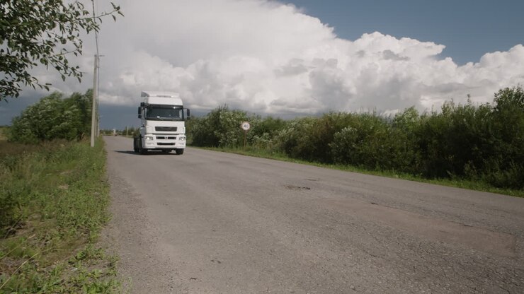 camion bianco sulla strada