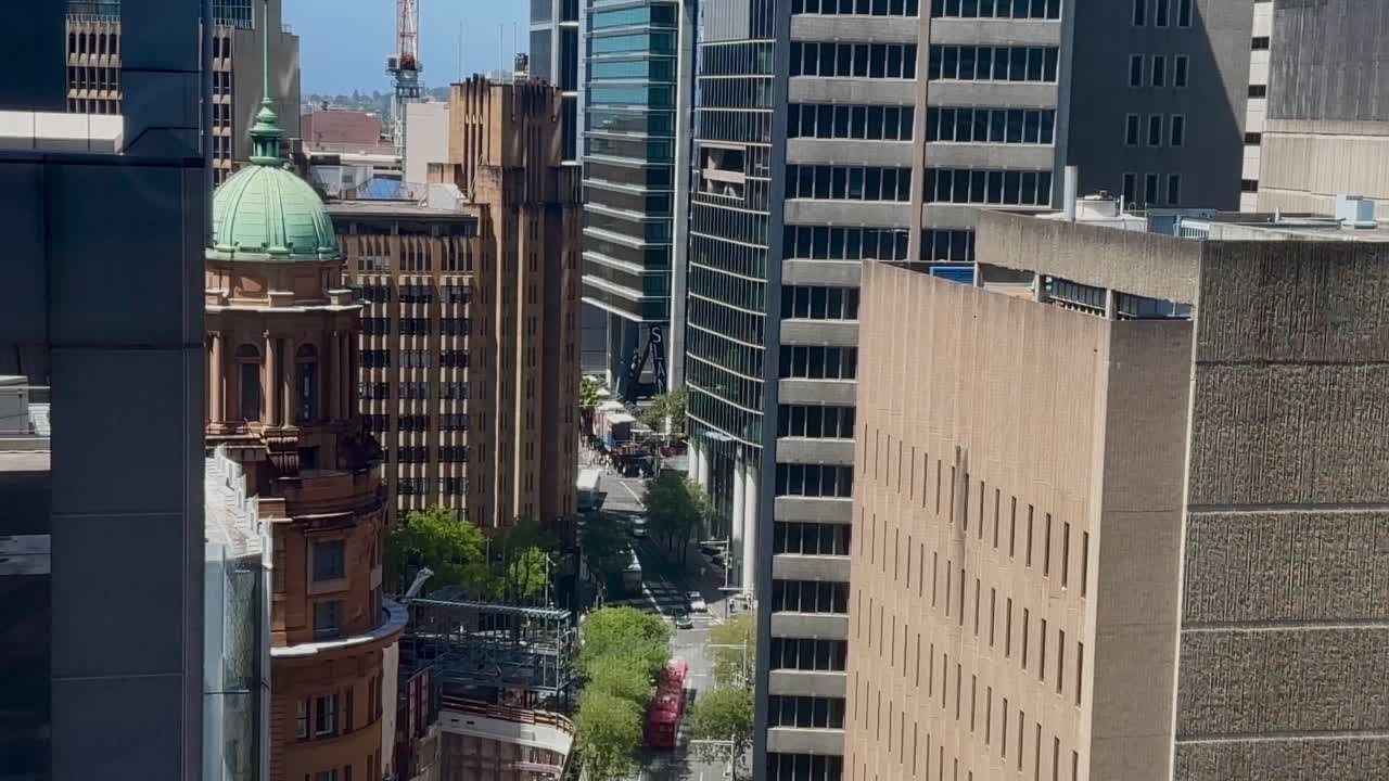 Sydney Australia Hunter St closeup skyline CBD skyscrapers downtown buildings