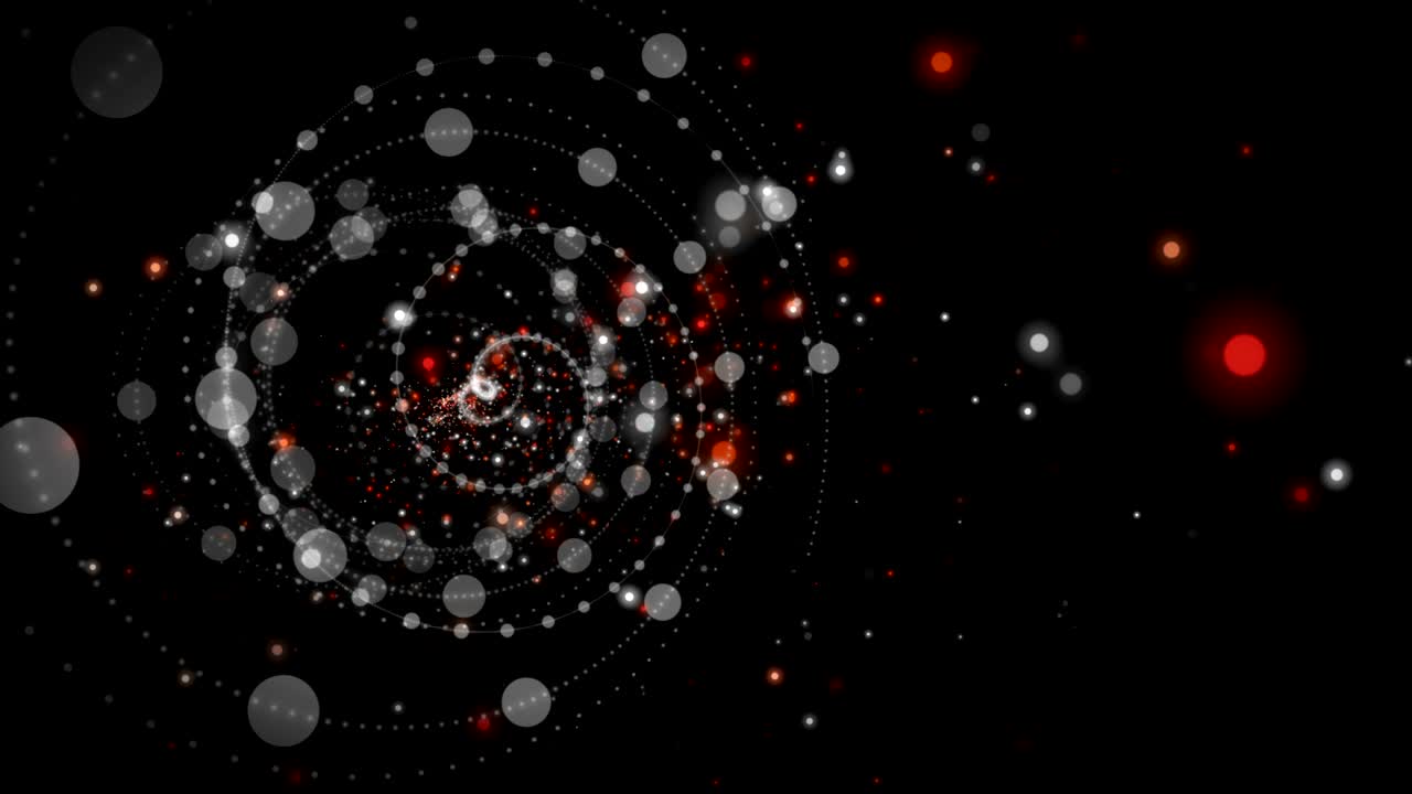 футуристическая анимация с полосатыми объектами и блестящими частицами в замедленном движении, 4096x2304 петля 4k
