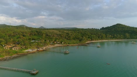 aerial view of tropical island beach