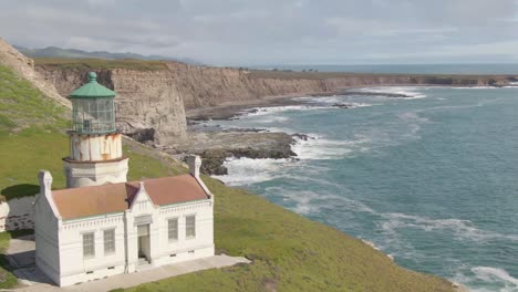 historic lighthouse along coastal cliff side