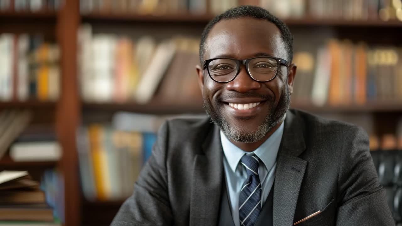 Portrait of a Smiling Businessman in Office