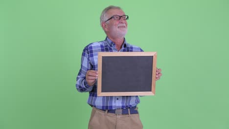 handsome senior bearded hipster man