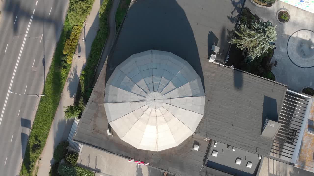 Roof of the dome of the planetarium in Poland.