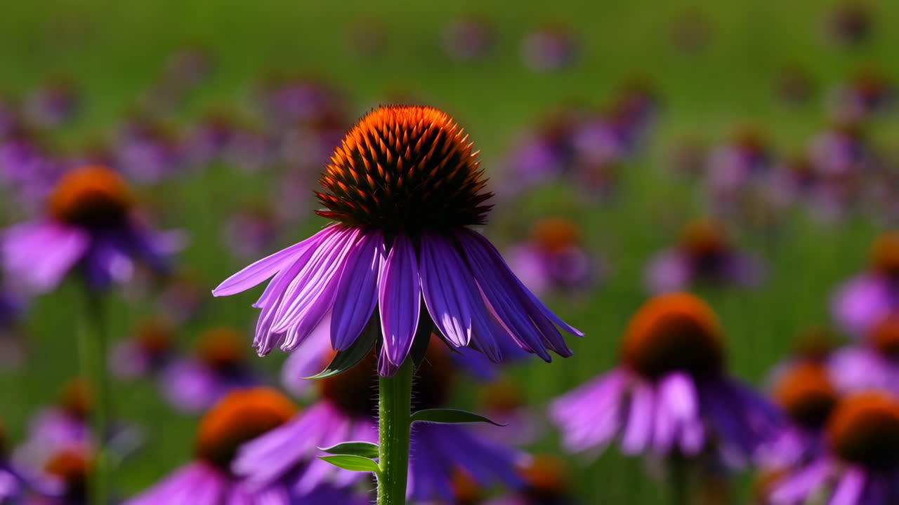 Vibrant Purple Coneflower in a Field
